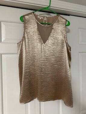 Maurices Metallic Champagne Sleeveless V-Neck Camisole